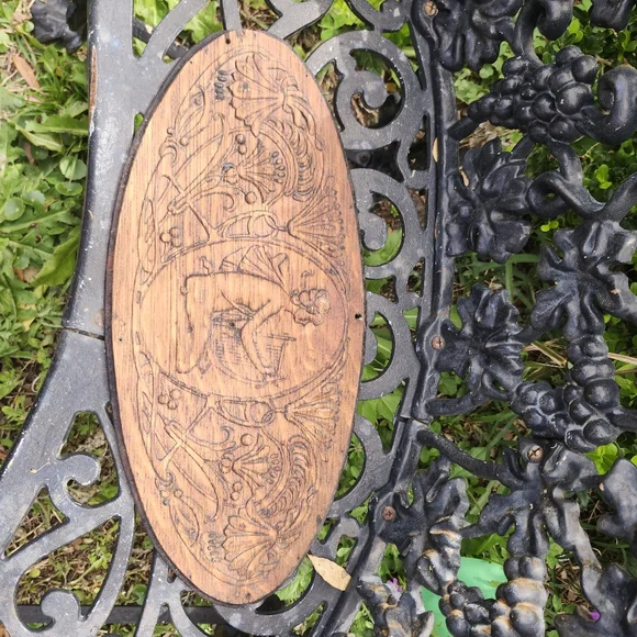 Antique Vintage Wood Carved Woman pediment Medallion Furniture 18 Art Nouveau